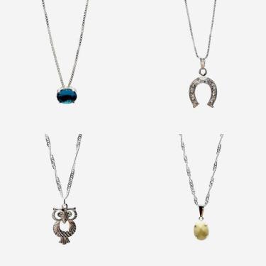 Imagem de Semi Joias Banhadas A Prata kit 10 Colares Para Revenda - Jady Joias