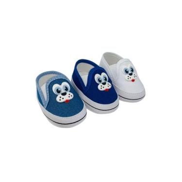 Imagem de Kit Com 3 Pares Sapatinho De Bebê Sapato De Bebê Direto Da Fabrica T53