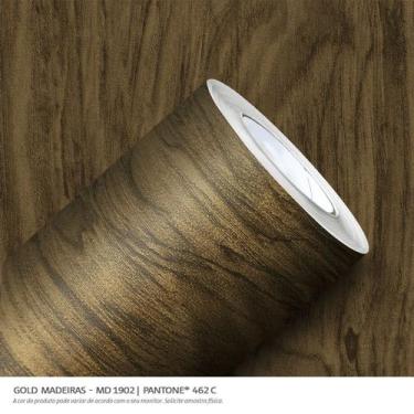 Imagem de Papel de Parede Adesivo Lavavél Gold Vinil Madeira Demolicao 1,00 X 0,