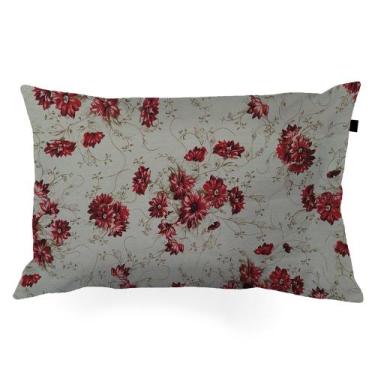 Imagem de Almofada Retangular 30x50cm Firenze Flores Vermelho - FASTLAR
