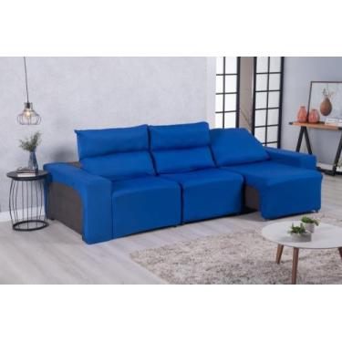Imagem de Kit Capa Protetor Para Sofá Retrátil 3 Lugares Luxo - Sufelli, Azul Ro