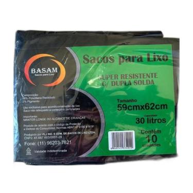 Imagem de Saco para lixo 30 Litros - 10 unidades - BASAM