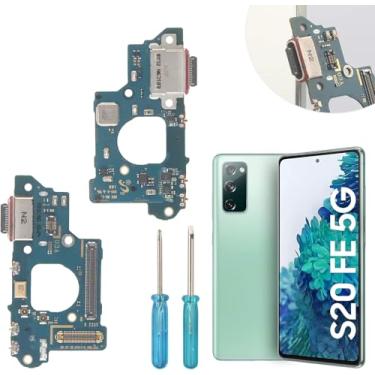 Imagem de FKBAightccy Conector Dock para Samsung Galaxy S20 FE 5G Porta de carregamento USB Cabo flexível de substituição para G781B G781V Tipo C Conector Dock Board com ferramentas