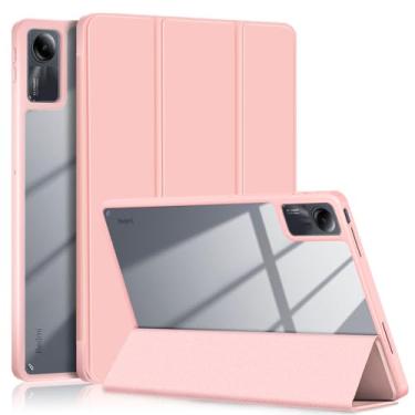 Imagem de Gylint Capa para Xiaomi Redmi Pad SE 11'' 2023, capa híbrida fina [suporte de lápis embutido] Capa à prova de choque com capa traseira transparente transparente para Xiaomi Redmi Pad SE rosa