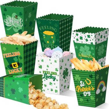 Imagem de Noveread 60 mini caixas de presente para o dia de São Patrício, caixas de doces de papel trevo, caixas de trevo verde, caixas de presente para lembrancinhas de festa do dia de São Patrício, decorações