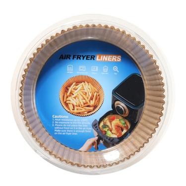Imagem de PEETOGER Forros de fritadeira de ar descartáveis, 100 peças de papel manteiga, forros de papel de fritadeira a ar para fritadeira de 5 a 8 litros, micro-ondas, antiaderentes e à prova de óleo para