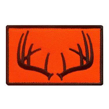 Imagem de Patch tático de chifres de veado de caça selvagem, aplique bordado engraçado, gancho e laço militar para mochila ao ar livre, bonés de colete, uniforme, treinamento CS, caça, tiro e mais