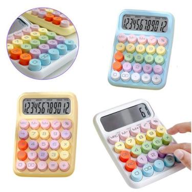 Imagem de Calculadora Escritório Básica Papelaria Fofa Simples Cor Pastel Grande