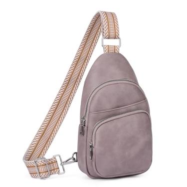 Imagem de CLUCI Bolsa tiracolo pequena para mulheres, pochete de couro vegano, Roxo escuro, Small