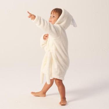 Imagem de Roupão de microfibra ml bichinhos c/ capuz liso baby-joy - BABY JOY, L