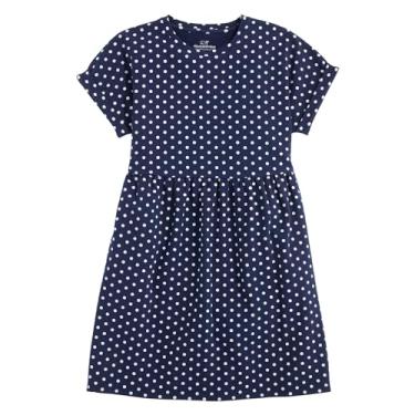 Imagem de vineyard vines Vestido de jérsei para meninas tamanho único, Bolinhas - azul marinho/branco, GG