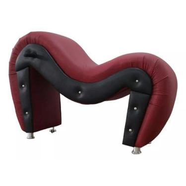 Imagem de Poltrona Cavalinho Tapeçaria Parrilha PRETA E VINHO - ALGEMAS ou PEGAD