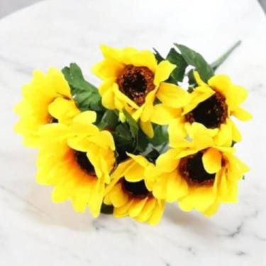 Imagem de Kit 03 Galhos Pequeno Flores Mini Girassol Artificiais Decoração lembr