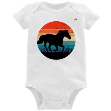 Imagem de Body Bebê Cavalo Vintage Sunset - Foca na Moda, Branco, M