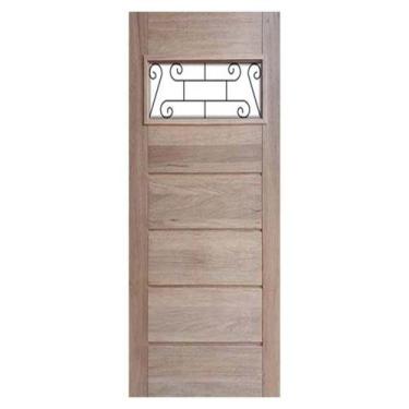 Imagem de Porta de Madeira Maciça BBB Com Grade Horizontal Casmavi de Cedro Aran