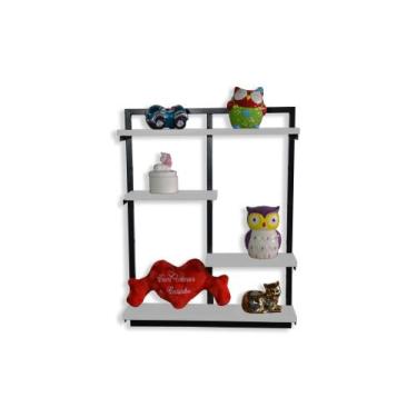 Imagem de Nicho Industrial Metalon Prateleira MDF Mod. Joy - Hayner, Branco