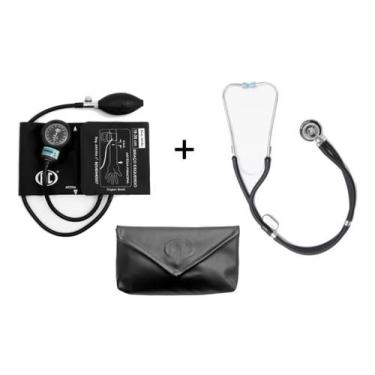 Imagem de Kit Estetoscopio Duplo + Aparelho De Medir Pressão Arterial Esfigmoman