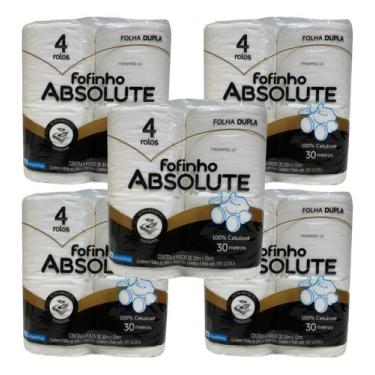 Imagem de Papel Higiênico Fofinho Duplo Absolute 05 Pct C/4 Rolos Kit