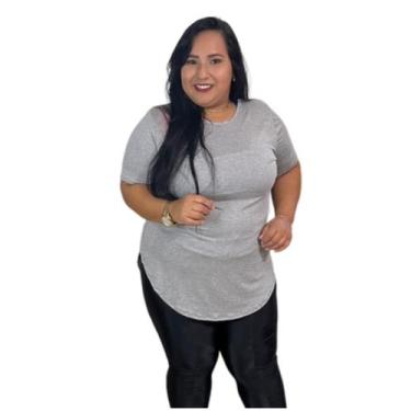 Imagem de Blusa plus size basica tapa bumbum rf:08 - momento confecções, Cinza
