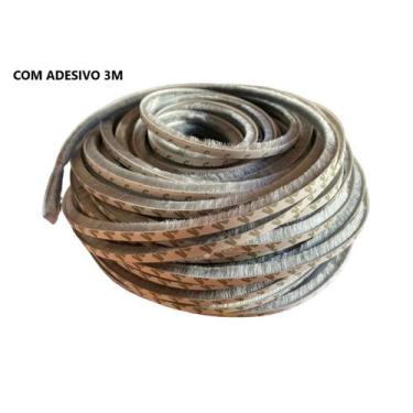 Imagem de Fita Escova Veda Fresta Vedação Janela Porta 7x10 1 Metro - FZA, CINZA
