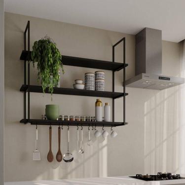 Imagem de Prateleira Decorativa Londres 120 Cm Preto