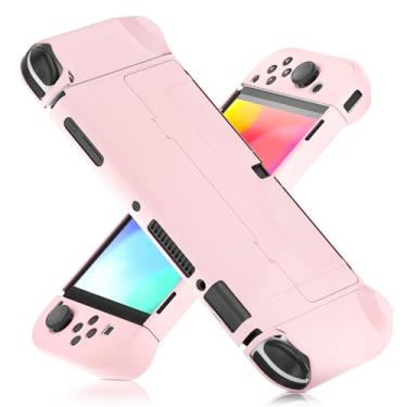 Imagem de FANPL [Improved Version] Dockable Case for Nintendo Switch OLED 2021, Protective Case Cover for Switch OLED and Joy Con Controller - Strong and Durable, Not Easy to Fall Off (Pink)