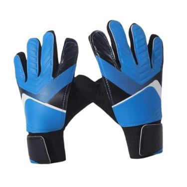Imagem de Dynwave Luvas de goleiro Luvas de futebol, para crianças com pegadas fortes Luvas de futebol respiráveis, para goleiro, Azul Tamanho 6