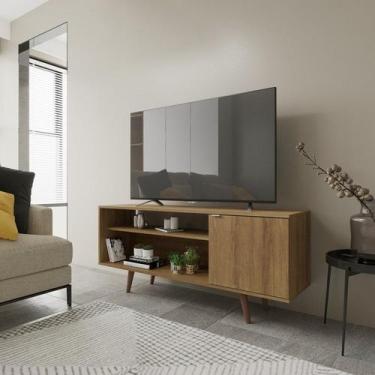 Imagem de Rack Para TV até 42'' Com 1 Portas R1486 Amêndoa - Tecnomobili