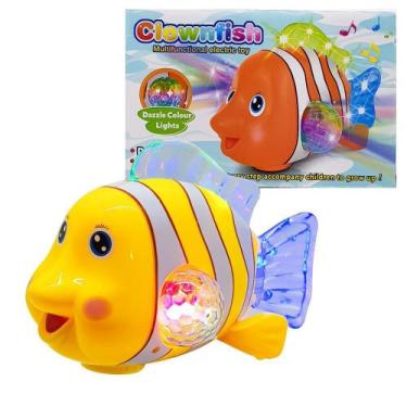 Imagem de Brinquedo Infantil Peixe Palhaço Com Som  Luzes E Movimentos - Toy kin