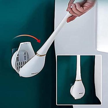 Imagem de Escova sanitária com suporte - bazar do saara