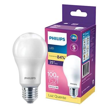 Imagem de Kit 18 Lampada Led Bulbo 16W 1521Lm 180 Bivolt E27 Philips, 110V/220V,