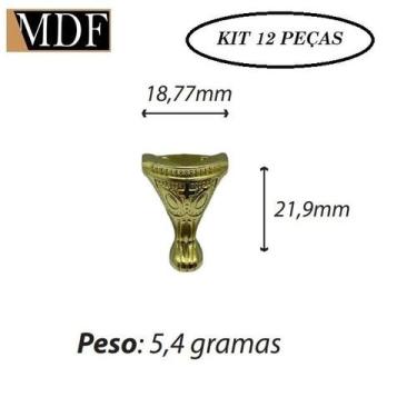 Imagem de Kit 12 Pezinho Medio para Caixa e Bandeja Dourado - ATACADÃO DO ARTESA
