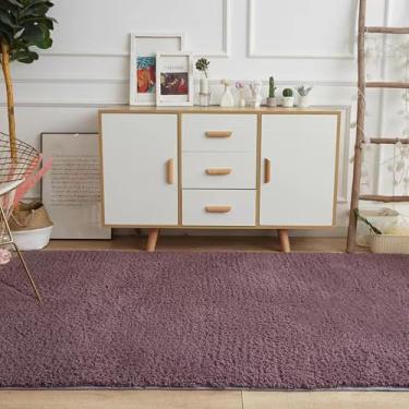 Imagem de Tapete para sala de estar, área, carpete sólido, fofo, macio, decoração para casa, carpete branco de pelúcia, quarto, carpete, cozinha, tapete branco, roxo, 120 x 200 cm