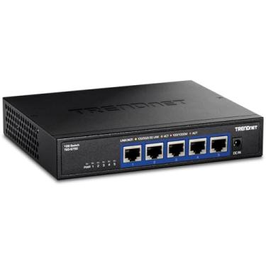 Imagem de TRENDnet Interruptor de 5 portas 10G, 5 portas RJ-45 de 10G, capacidade de comutação de 100 Gbps, suporta conexões 2,5G e 5G-Base-T, proteção vitalícia, preto, TEG-S750