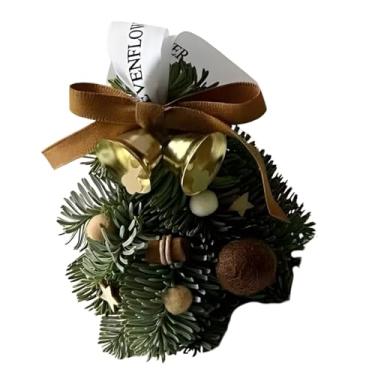 Imagem de Árvore de Natal de mesa,Árvore de Natal de mesa artificial | Ornamentos para centros de mesa à prova d'água,Árvore de Natal em miniatura com sino, pequena árvore de Natal de mesa para Natal, aniversár