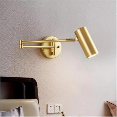 Imagem de Lâmpada de parede de braço longo de cabeceira de quarto americano compatível com lâmpadas de parede pretas de leitura compatíveis com cama lateral de estudo corredor sala de estar decoração