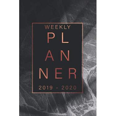 Imagem de Weekly Planner 2019-2020: Monthly Schedule - 1 week at a glance - Calendar with Checklists & Notes Daily To Do’s Academic Organizer Small Notebook ... Day Planer School Simple Teacher marble stone
