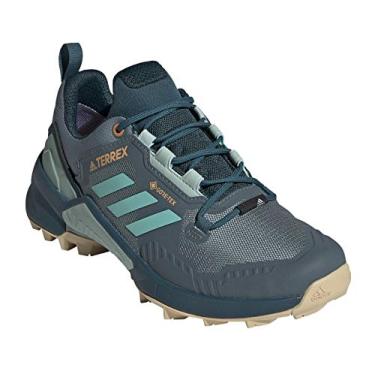 Imagem de adidas Tênis de corrida masculino Terrex Swift R3 GTX Trail Runners, Esmeralda nebulosa/menta ácida/azul-petróleo selvagem, 40