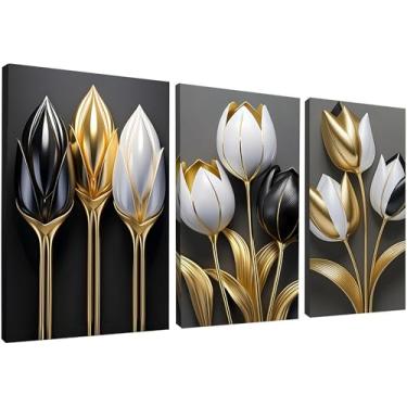 Imagem de Kit 3 Quadros Decorativos Canvas 50x70 cm, Abstrato, Arte Para Quarto, Sala, Corredor