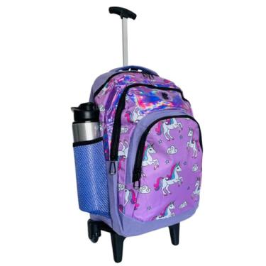 Imagem de Mochila Feminina Escolar de Rodinhas Unicórnio