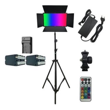 Imagem de Painel Iluminador de LED 50w Soleste U800 RGB com fonte bivoltTripé2 b