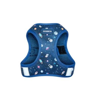 Imagem de The Wagging Tail Peitoral antipuxão para cães pequenos, médios e grandes, resistente, ajustável, respirável, macio, fofo, reflexivo, peitoral para cães, colete para cães (espaço sideral, grande)