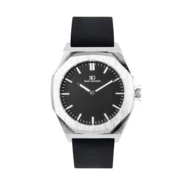 Imagem de Relógio Masculino Hudson Murray Metal Prata Fundo Preto Pulseira de Co