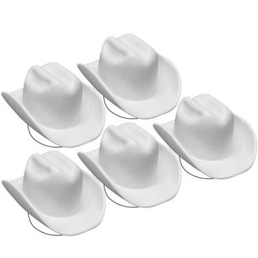 Imagem de 5 Chapéus Branco Vaqueiro Cowboy Atacado Revenda Festa - Toy Master