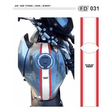 Imagem de Adesivo Protetor Tanque Faixa Moto Titan Fan 160 - Resitank