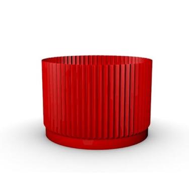 Imagem de Vaso Cachepot Plissado DecoraçãO Sala - ImpressãO 3d(16 cm,VERMELHO)