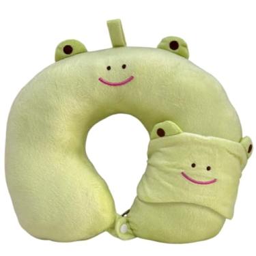 Imagem de Almofada Travesseiro Descanso de Pescoço Viagem + Máscara de Dormir Tapa Olho (Verde)