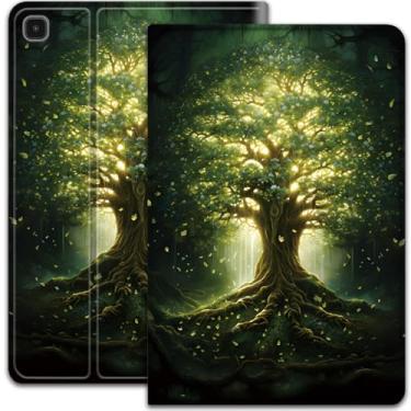 Imagem de Capa para Samsung Galaxy Tab S6 Lite de 10,4 polegadas, modelo 2022/2020, capa elegante e inteligente, suporte ajustável com função automática de hibernar e despertar - Árvore majestosa