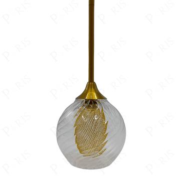 Imagem de Pendente Lira Globo Vidro Dourado 14CM 1G9 Nordecor 2209