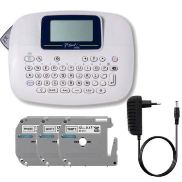 Imagem de Rotulador Brother Pt-m95 Branco+ 1 Fonte + 3 Fita Xfull M231